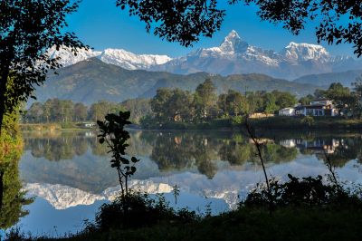 Private boat on Phewa Lake with Tal Barahi Temple